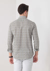 Hardal Baskılı Slim Fit Uzun Dokuma Casual Pamuk Karışımlı Gömlek