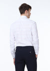 Beyaz Desenli Slim Fit Uzun Dokuma Klasik %100 Pamuk Gömlek