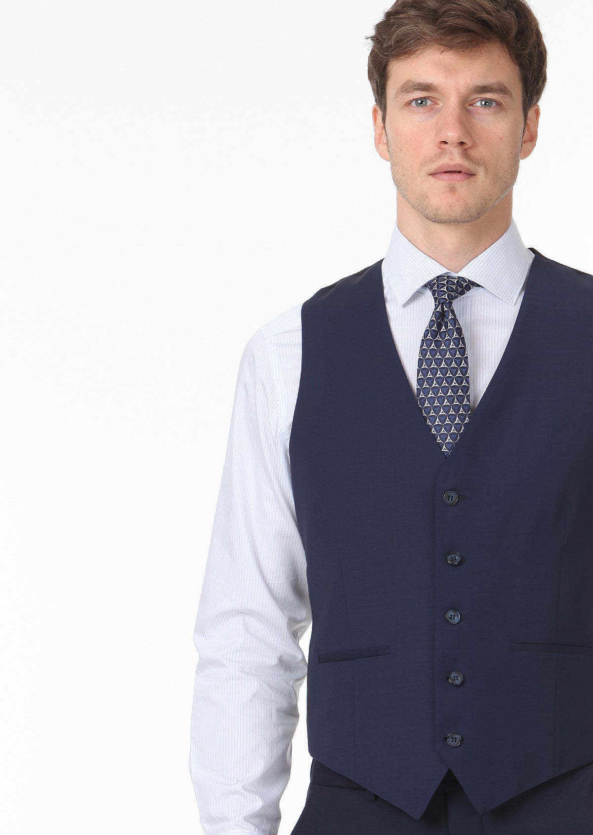 Saks Slim Fit Kelebek Yaka Klasik Yelek