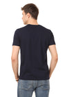 Koyu İndigo Baskılı %100 Pamuk T-Shirt