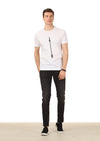 Beyaz Baskılı %100 Pamuk T-Shirt