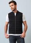 Siyah Regular Fit Dik Yaka Dokuma Spor Yelek