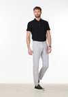 Gri Düz Dokuma Slim Fit Casual Pamuk Karışımlı Pantolon