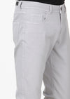 Gri Düz Dokuma Slim Fit Casual Pamuk Karışımlı Pantolon