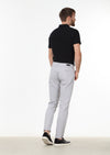 Gri Düz Dokuma Slim Fit Casual Pamuk Karışımlı Pantolon