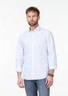 Mavi Çizgili Slim Fit Uzun Dokuma Casual %100 Pamuk Gömlek