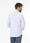 Mavi Çizgili Slim Fit Uzun Dokuma Casual %100 Pamuk Gömlek