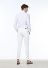 Kırık Beyaz Dokuma Slim Fit Casual Pamuk Karışımlı Pantolon