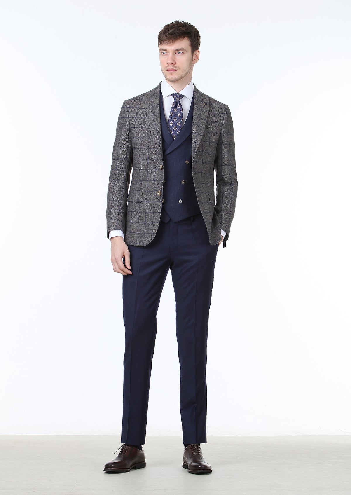 Brown Suit With Waistcoat
