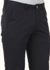 Lacivert Düz Dokuma Regular Fit Casual Pamuk Karışımlı Pantolon