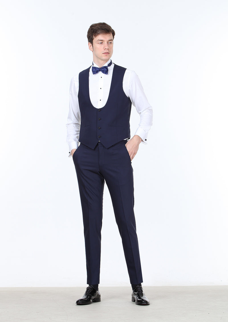 Saks Slim Fit Kelebek Yaka Klasik Yelek