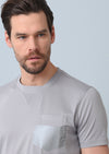 Gri Baskılı %100 Pamuk T-Shirt