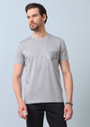 Gri Baskılı %100 Pamuk T-Shirt
