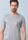 Gri Baskılı %100 Pamuk T-Shirt