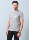 Gri Baskılı %100 Pamuk T-Shirt