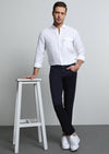 Lacivert Düz Dokuma Slim Fit Casual Pamuk Karışımlı Pantolon