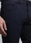 Lacivert Düz Dokuma Slim Fit Casual Pamuk Karışımlı Pantolon