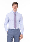Mavi Desenli Slim Fit Uzun Dokuma Klasik %100 Pamuk Gömlek
