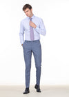 Mavi Desenli Slim Fit Uzun Dokuma Klasik %100 Pamuk Gömlek