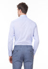 Mavi Desenli Slim Fit Uzun Dokuma Klasik %100 Pamuk Gömlek