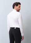 Beyaz Düz Fitted Fit Uzun Dokuma Klasik Pamuk Karışımlı Gömlek