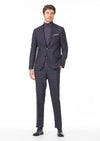 Lacivert Kareli Zeroweight Slim Fit %100 Yün Takım Elbise