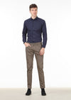 Vizon Düz Dokuma Slim Fit Casual Pamuk Karışımlı Pantolon