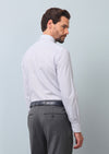 Lacivert Çizgili Slim Fit Uzun Dokuma Klasik %100 Pamuk Gömlek
