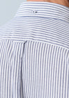 Lacivert Çizgili Regular Fit Uzun Dokuma Casual %100 Pamuk Gömlek