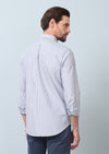 Lacivert Çizgili Regular Fit Uzun Dokuma Casual %100 Pamuk Gömlek