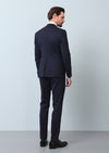 Saks Desenli Fashion Slim Fit Kruvaze Yaka Dokuma Smokin Takım Elbise