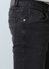 Siyah Düz Slim Fit Denim Pamuk Karışımlı Pantolon