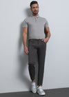 Kahverengi Düz Dokuma Slim Fit Casual Pamuk Karışımlı Pantolon