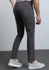 Kahverengi Düz Dokuma Slim Fit Casual Pamuk Karışımlı Pantolon