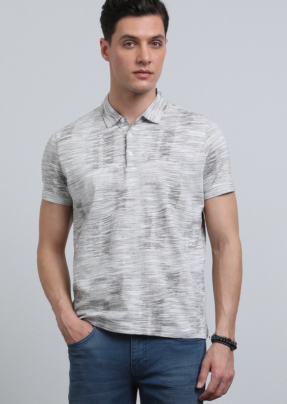 Kahverengi Jakarlı Polo Yaka %100 Pamuk T-Shirt