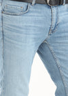 Açık İndigo Düz Slim Fit Denim Pamuk Karışımlı Pantolon