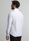 Beyaz Slim Fit Uzun Casual %100 Pamuk Gömlek