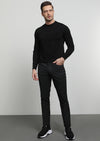 Antrasit Düz Dokuma Slim Fit Casual Pantolon