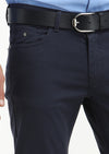 Lacivert Düz Dokuma Slim Fit Casual Pamuk Karışımlı Pantolon