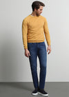 İndigo Düz Slim Fit Denim Pamuk Karışımlı Pantolon