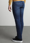 İndigo Düz Slim Fit Denim Pamuk Karışımlı Pantolon