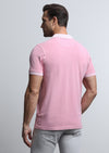 Pembe Jakarlı Polo Yaka %100 Pamuk T-Shirt