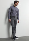 Orta Gri Düz Dokuma Slim Fit Casual Pamuk Karışımlı Pantolon