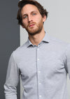 Gri Fitted Fit Uzun Casual %100 Pamuk Gömlek