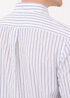 Lacivert Çizgili Regular Fit Uzun Dokuma Casual Pamuk Karışımlı Gömlek