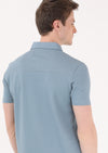 Petrol Jakarlı Polo Yaka %100 Pamuk T-Shirt