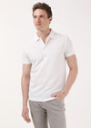 Ekru Jakarlı Polo Yaka %100 Pamuk T-Shirt