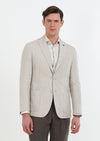 Bej Düz Zeroweight Slim Fit %100 Keten Ceket