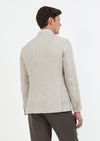 Bej Düz Zeroweight Slim Fit %100 Keten Ceket