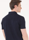 Lacivert Jakarlı Polo Yaka %100 Pamuk T-Shirt